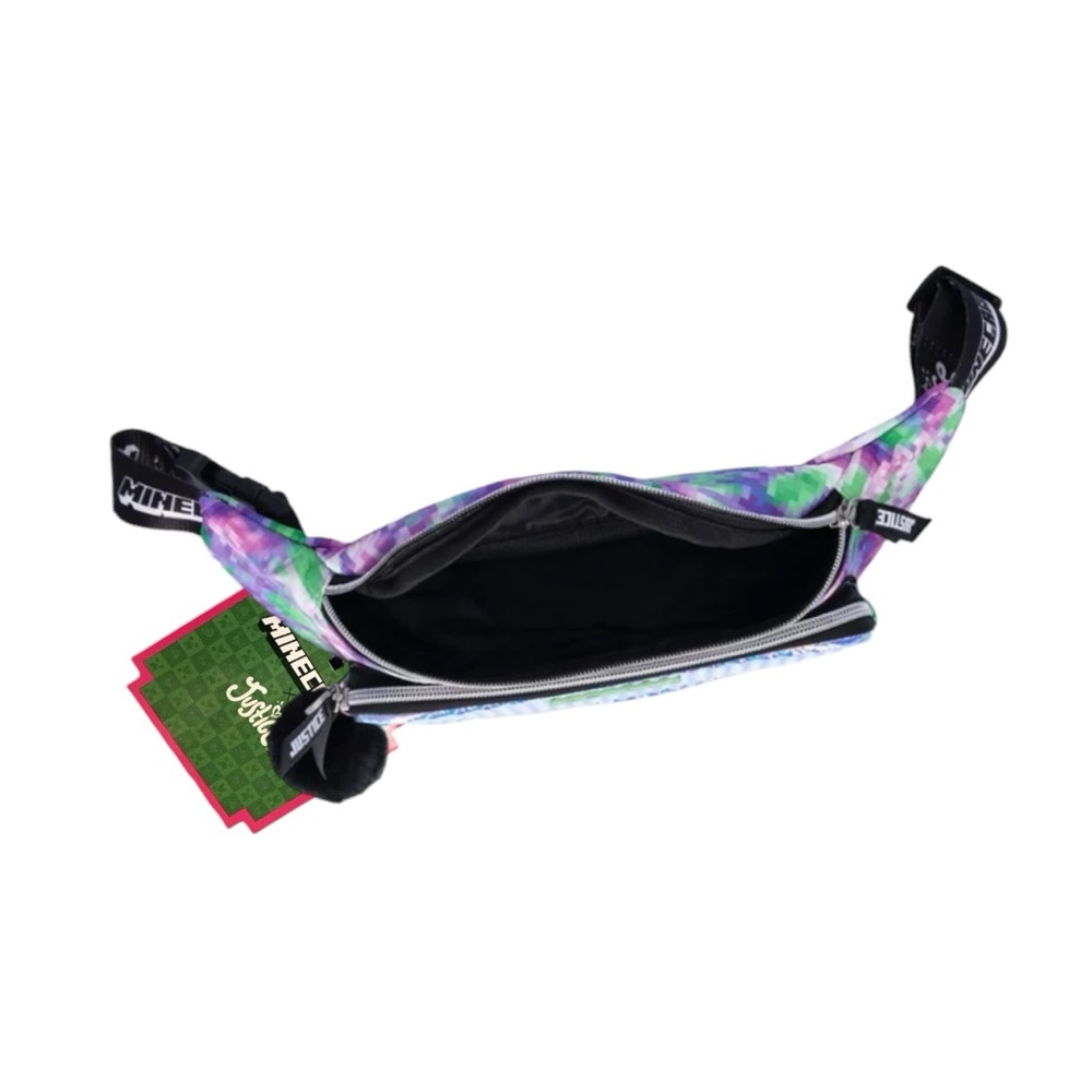 Justice Minecraft Iridescent Pyramid Pixel Printed Sling Bag - Picture 6 of 10